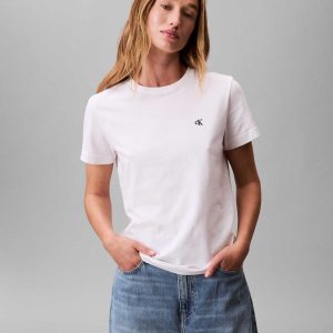 T-SHIRT GIROCOLLO CALVIN KLEIN DA DONNA BIANCO