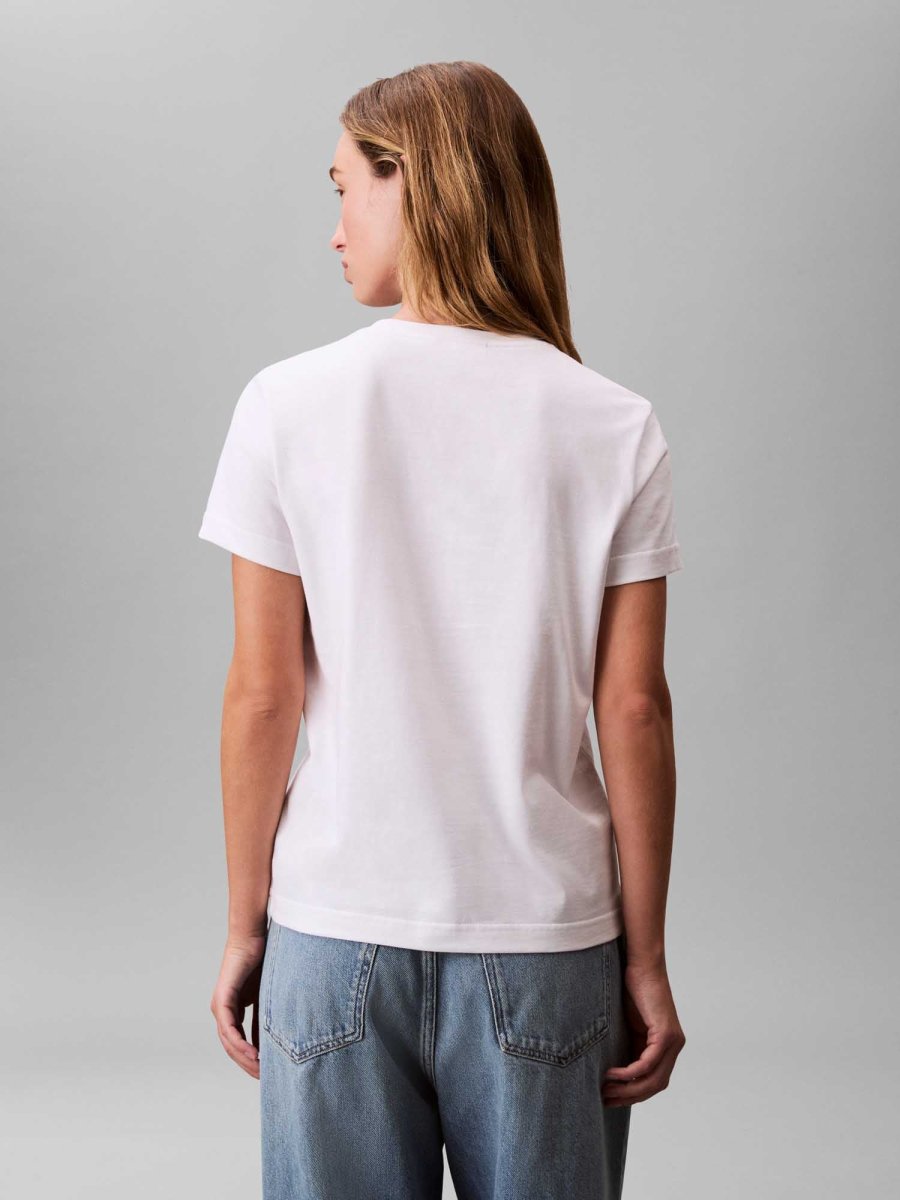T-SHIRT GIROCOLLO CALVIN KLEIN DA DONNA BIANCO - immagine 4