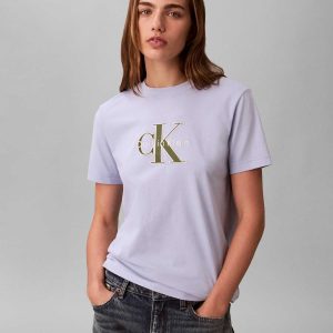 T-SHIRT LILLA CALVIN KLEIN JEANS CON MONOLOGO DA DONNA