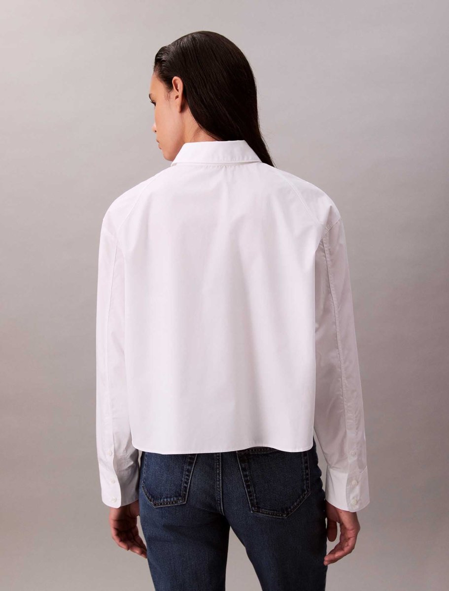 CAMICIA BOXY CROPPED CALVIN KLEIN JEANS DONNA BIANCO - immagine 4