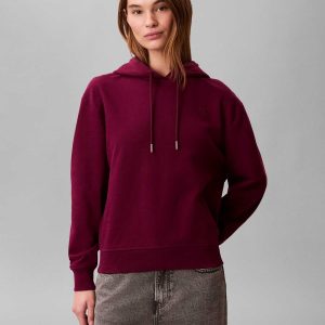 FELPA BORDEAUX CALVIN KLEINCON CAPPUCCIO DA DONNA