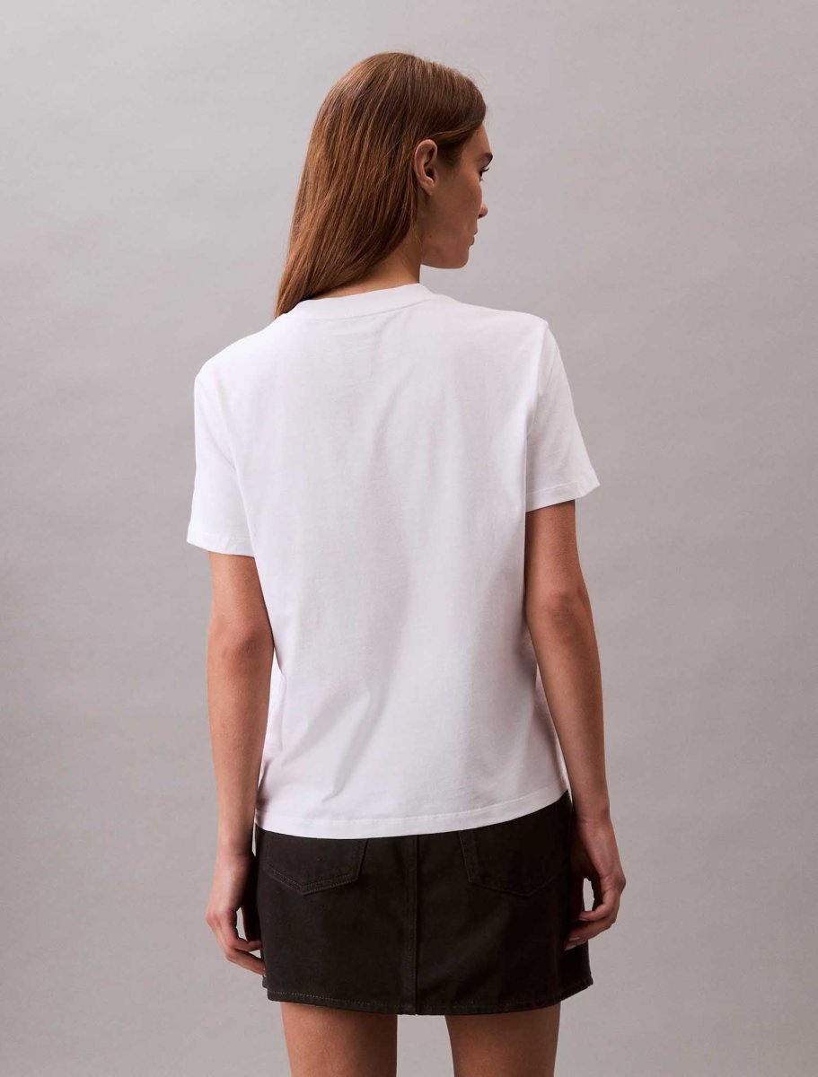 T-SHIRT LOGO CALVIN KLEIN JEANS DA DONNA BIANCO - immagine 4