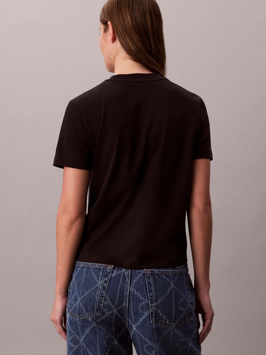 T-SHIRT CROP FITTED SCRIPT CALVIN KLEIN JEANS DA DONNA NERO - immagine 4