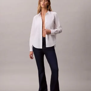 JEANS BLU DENIM CALVIN KLEIN FLARED VITA ALTA DA DONNA