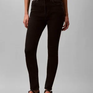 JEANS IN DENIM BLACK CALVIN KLEIN SKINNY VITA ALTA DA DONNA