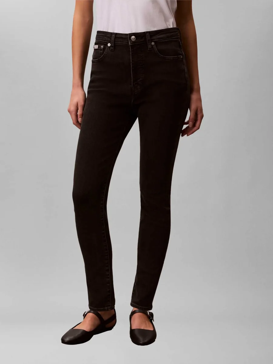 JEANS IN DENIM BLACK CALVIN KLEIN SKINNY VITA ALTA DA DONNA
