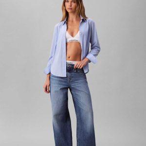 JEANS IN DENIM MEDIO CALVIN KLEIN WIDE LEG DA DONNA