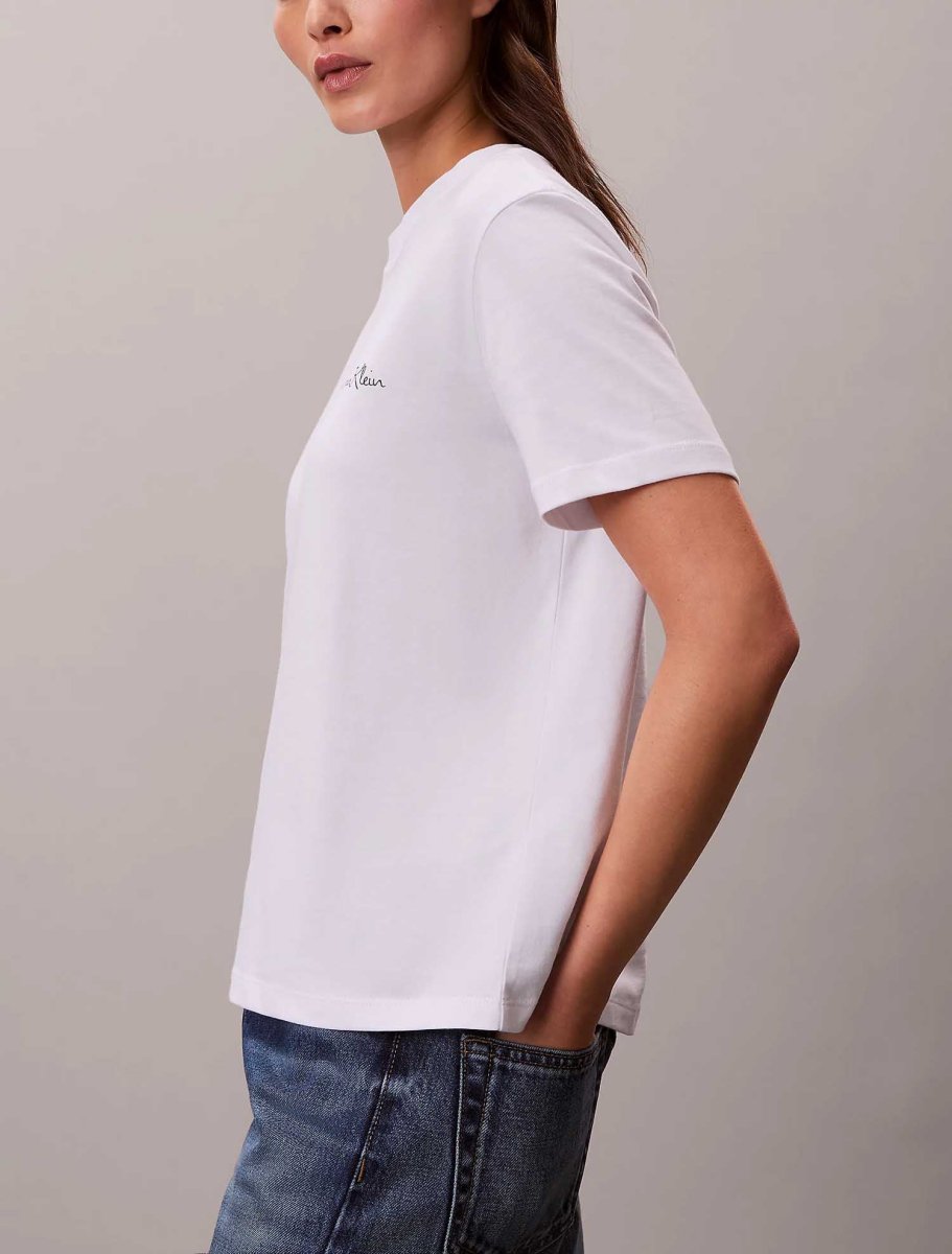 T-SHIRT BIANCA CALVIN KLEIN JEANS CLASSICA DA DONNA - immagine 3