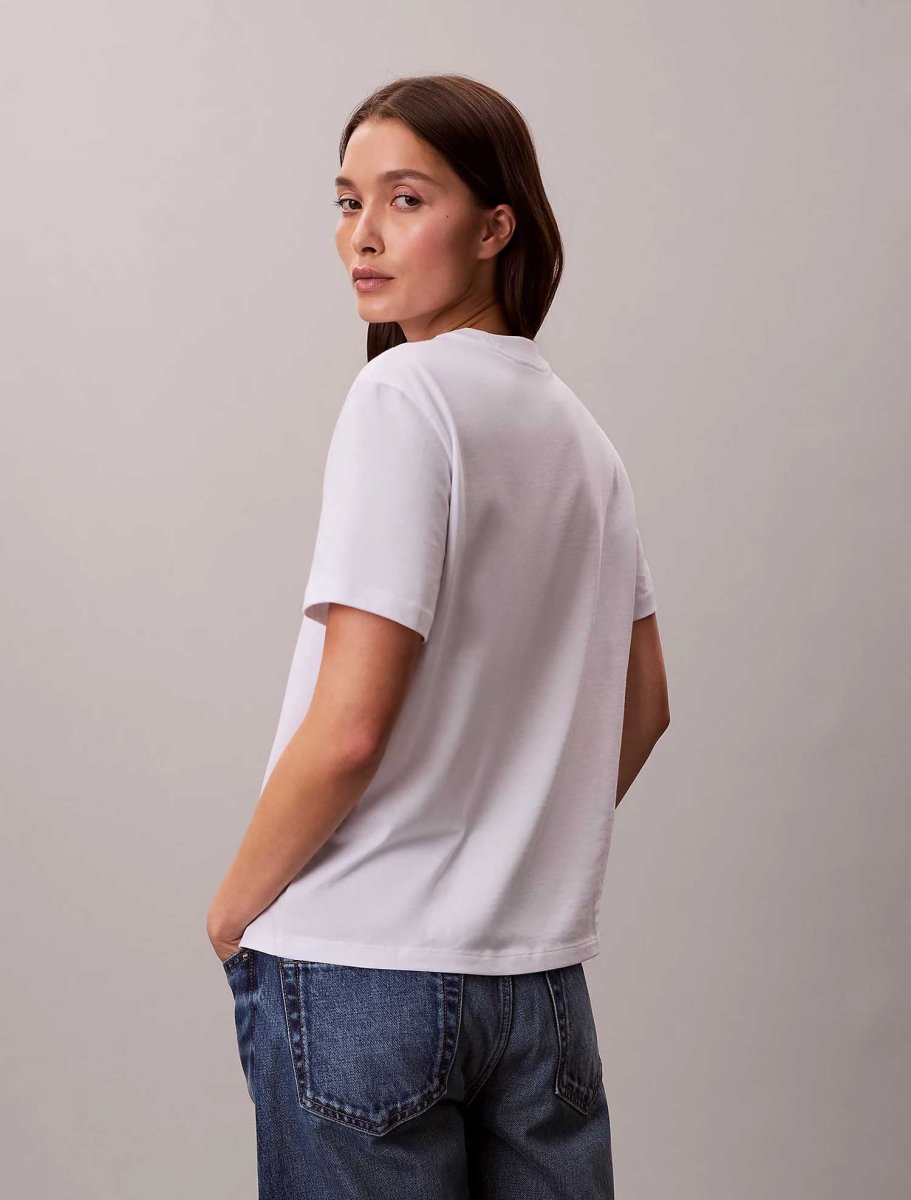 T-SHIRT BIANCA CALVIN KLEIN JEANS CLASSICA DA DONNA - immagine 4