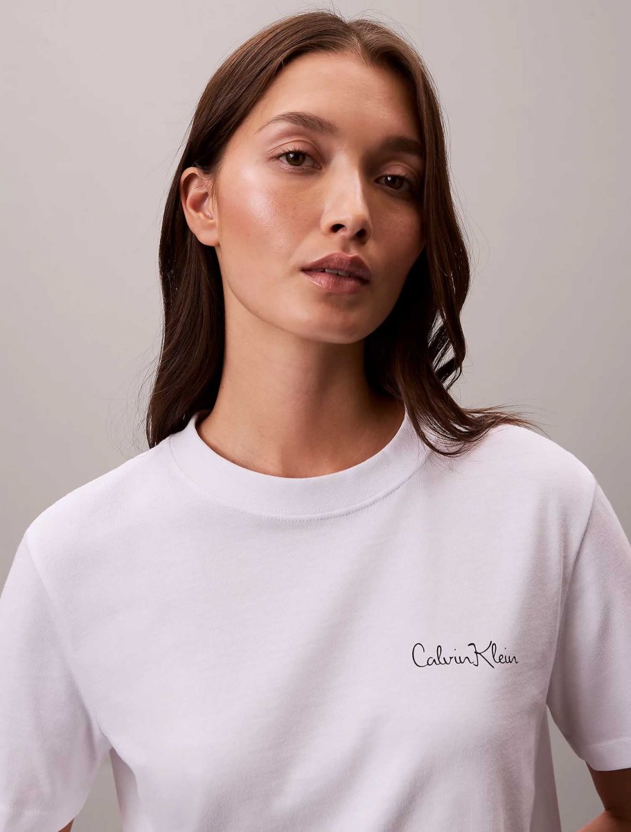 T-SHIRT BIANCA CALVIN KLEIN JEANS CLASSICA DA DONNA - immagine 5