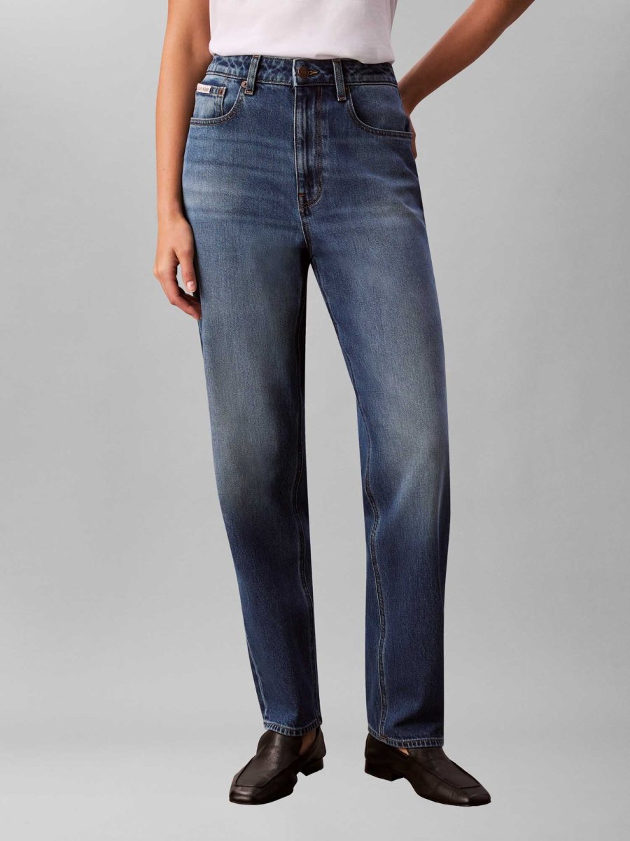 JEANS CALVIN KLEIN TAPERED FIT VITA ALTA DA DONNA - immagine 2