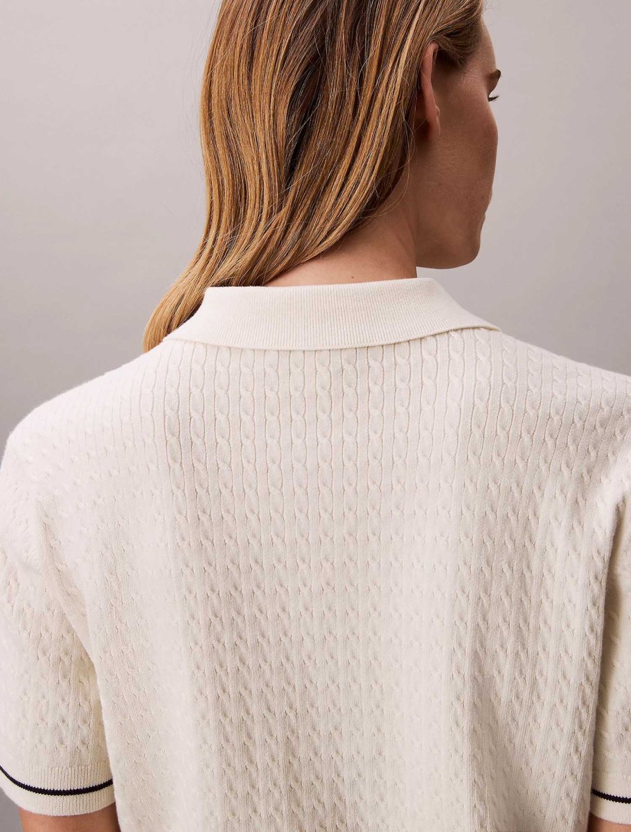 POLO PANNA CALVIN KLEIN JEANS IN MAGLIA INTRECCIATA DA DONNA - immagine 6