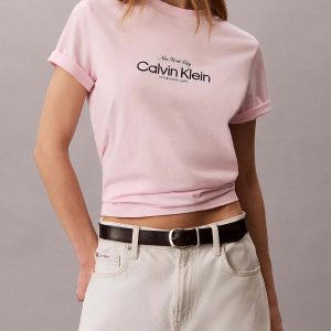 T-SHIRT ROSA CALVIN KLEIN JEANS CLASSIC NYC DA DONNA