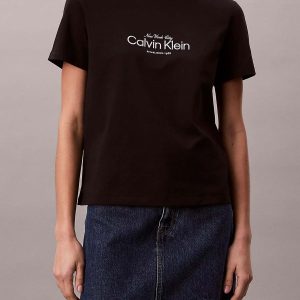 T-SHIRT NERA CALVIN KLEIN JEANS CLASSIC NYC DA DONNA
