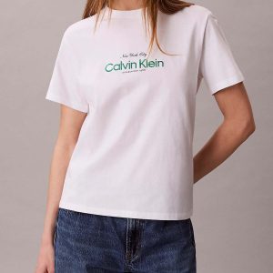 T-SHIRT BIANCA CALVIN KLEIN JEANS CLASSIC NYC DA DONNA