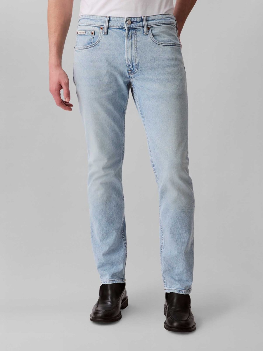 JEANS SLIM MARBLED CALVIN KLEIN DA UOMO LIGHT DENIM - immagine 2