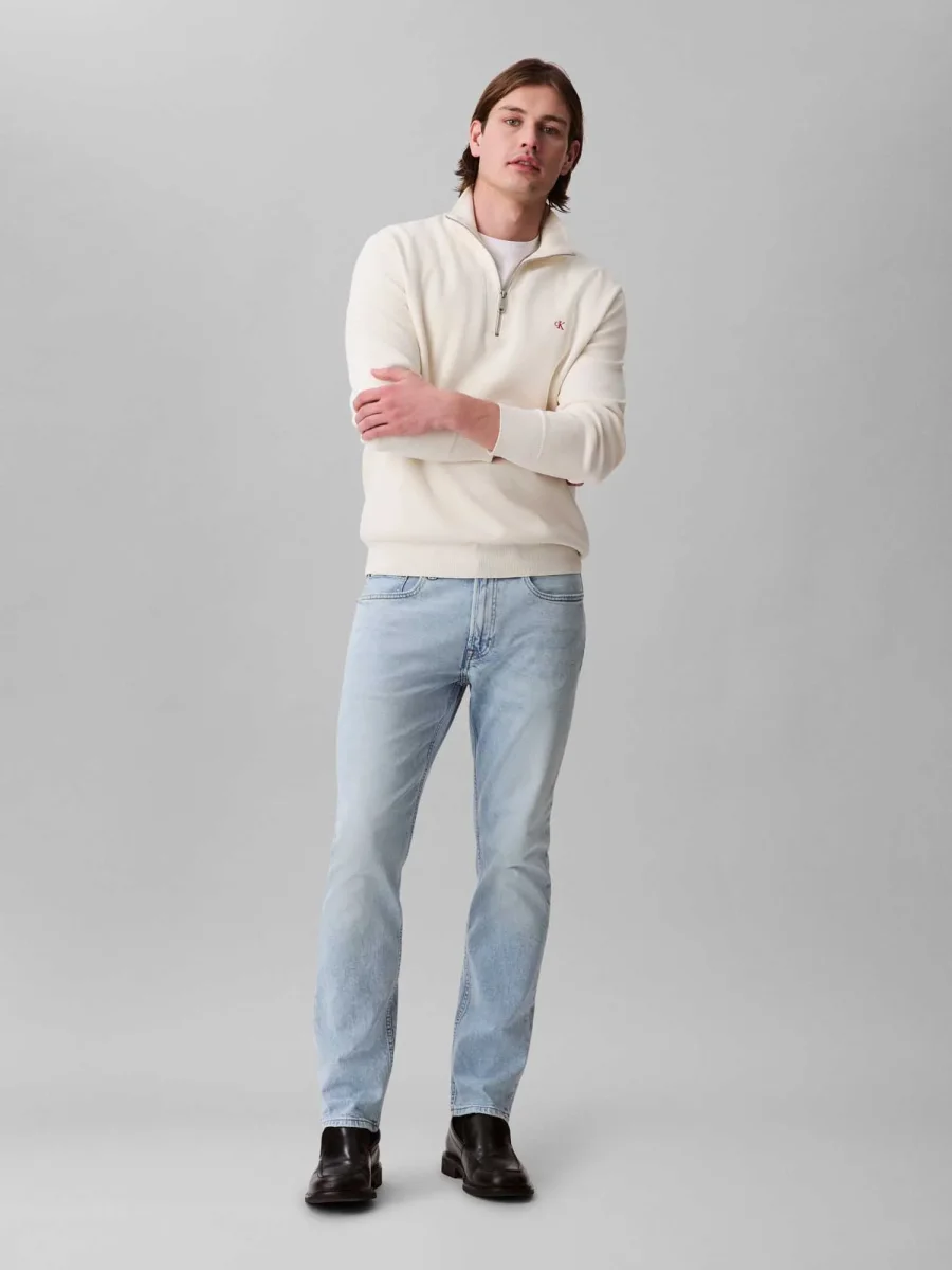 JEANS SLIM MARBLED CALVIN KLEIN DA UOMO LIGHT DENIM - immagine 3