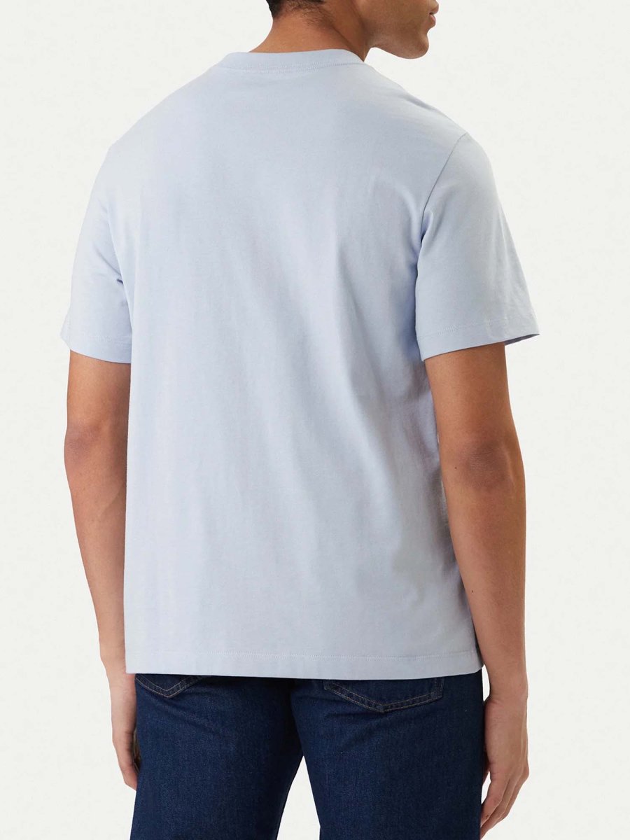 T-SHIRT CELESTE CALVIN KLEIN JEANS CON LOGO RICAMATO DA UOMO - immagine 4