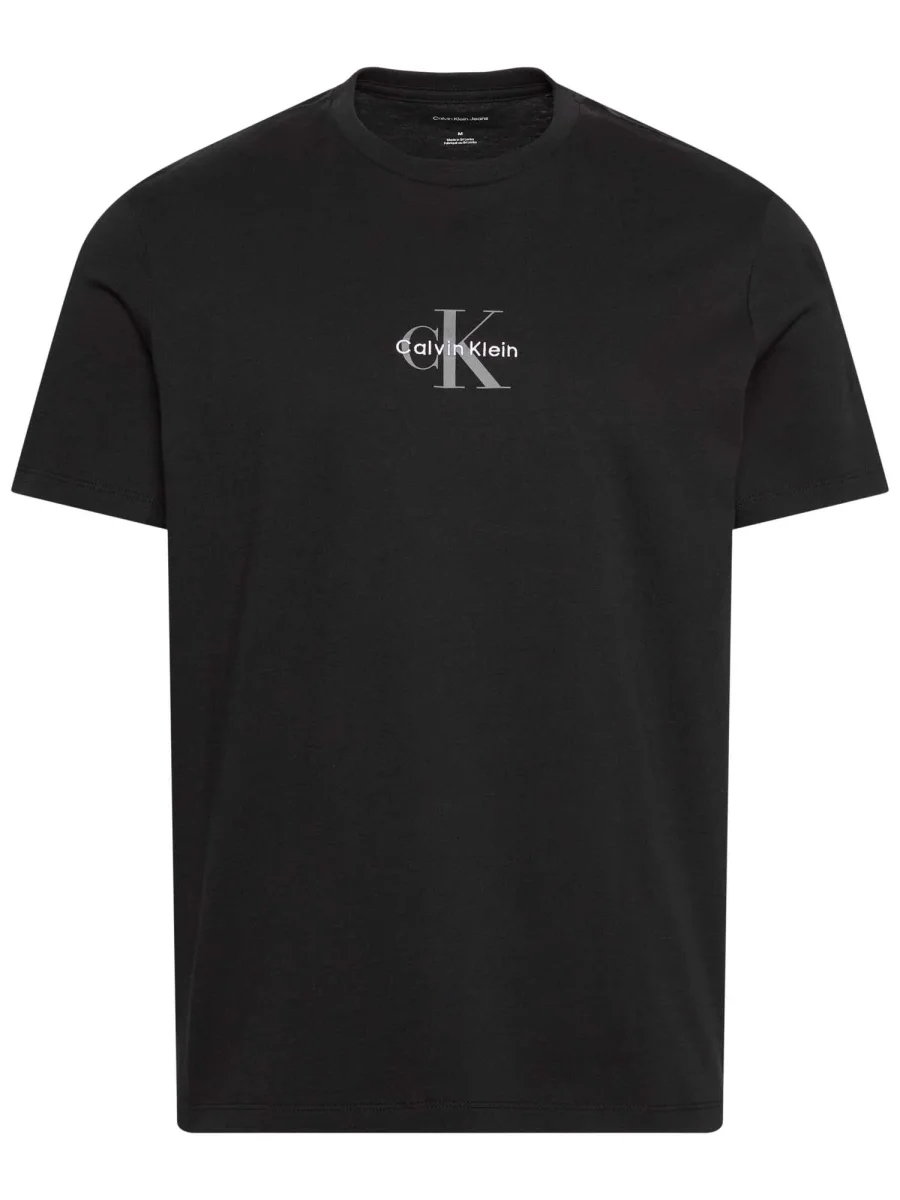 T-SHIRT NERO CALVIN KLIEN JEANS MONOLOGO DA UOMO - immagine 3