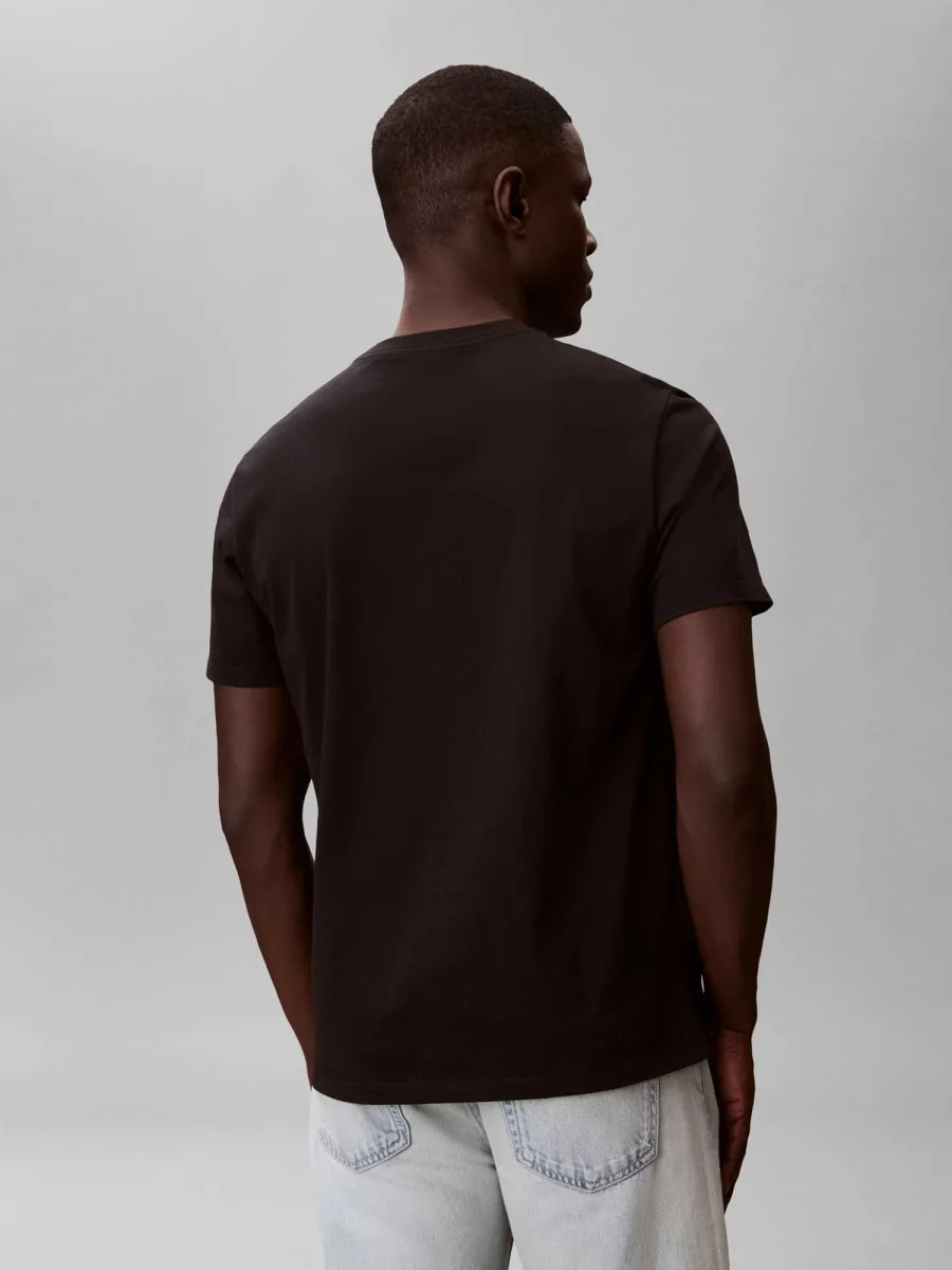 T-SHIRT NERO CALVIN KLIEN JEANS MONOLOGO DA UOMO - immagine 4