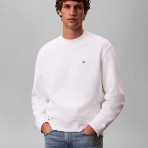 FELPA BIANCA CALVIN KLEIN MONOLOGO DA UOMO