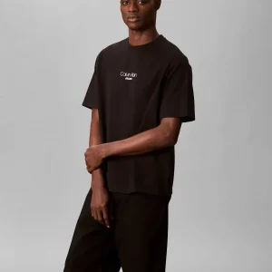 T-SHIRT NERA CALVIN KLEIN CON LOGO GRAFICO DA UOMO