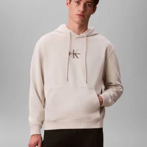 FELPA BEIGE CALVIN KLEIN MONOGRAM DA UOMO