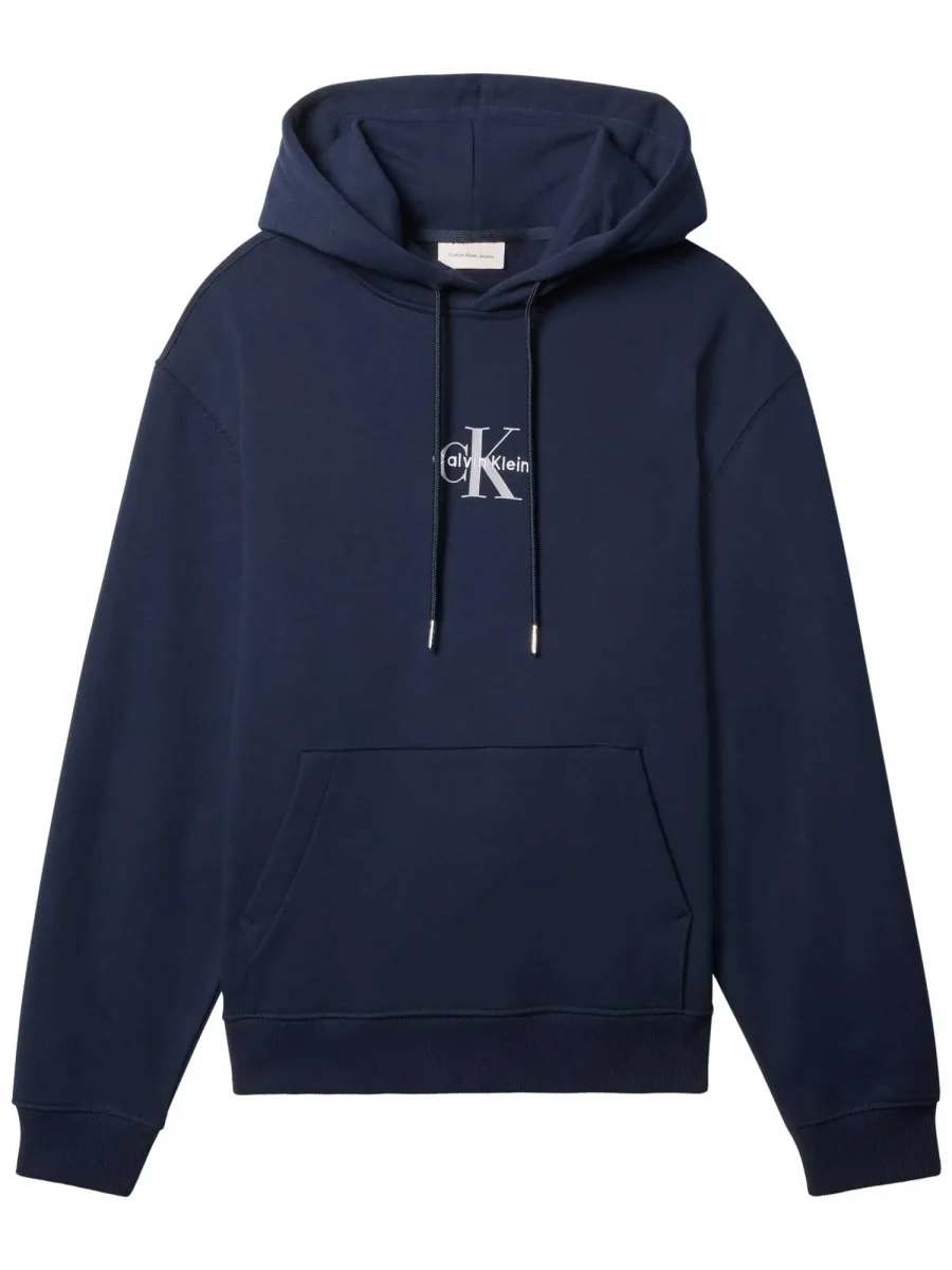 FELPA BLU CALVIN KLEIN MONOGRAM DA UOMO - immagine 3