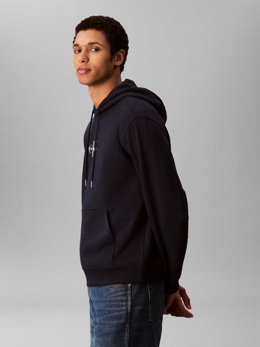 FELPA BLU CALVIN KLEIN MONOGRAM DA UOMO - immagine 4