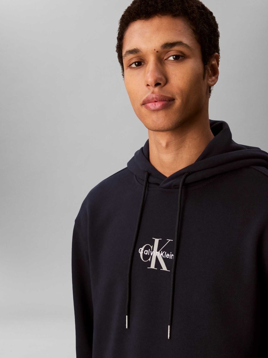 FELPA BLU CALVIN KLEIN MONOGRAM DA UOMO - immagine 5