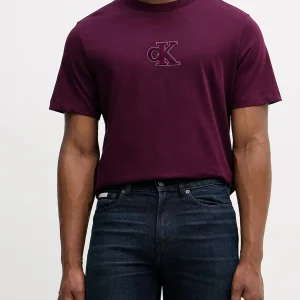 T-SHIRT CON LOGO 3D CALVIN KLEIN JEANS DA UOMO VIOLA