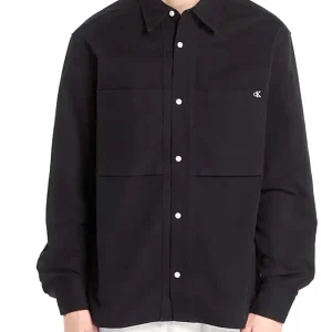 CAMICIA-GIACCA NERA CALVIN KLEIN OVERSHIT DA UOMO