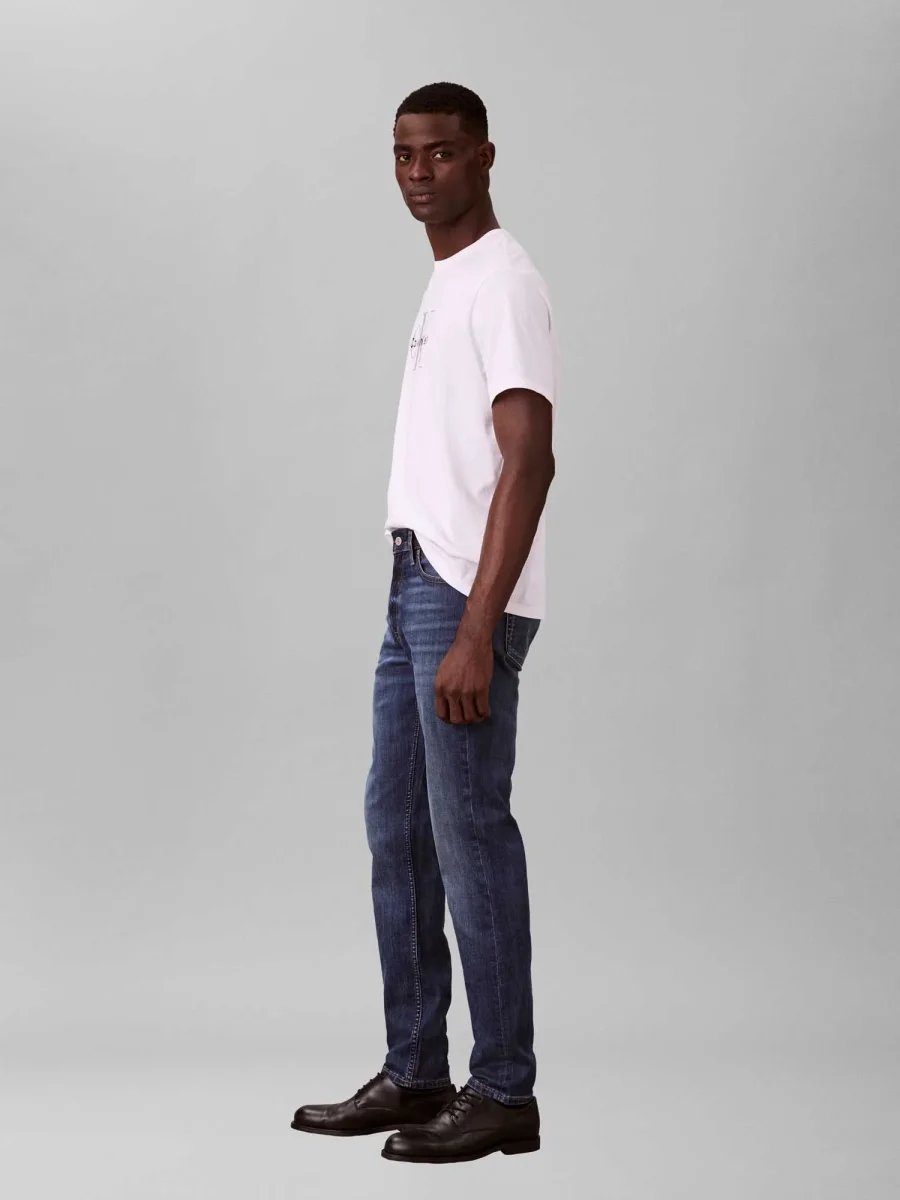DENIM BLU CALVIN KLEIN SLIM TAPERED DA UOMO - immagine 4