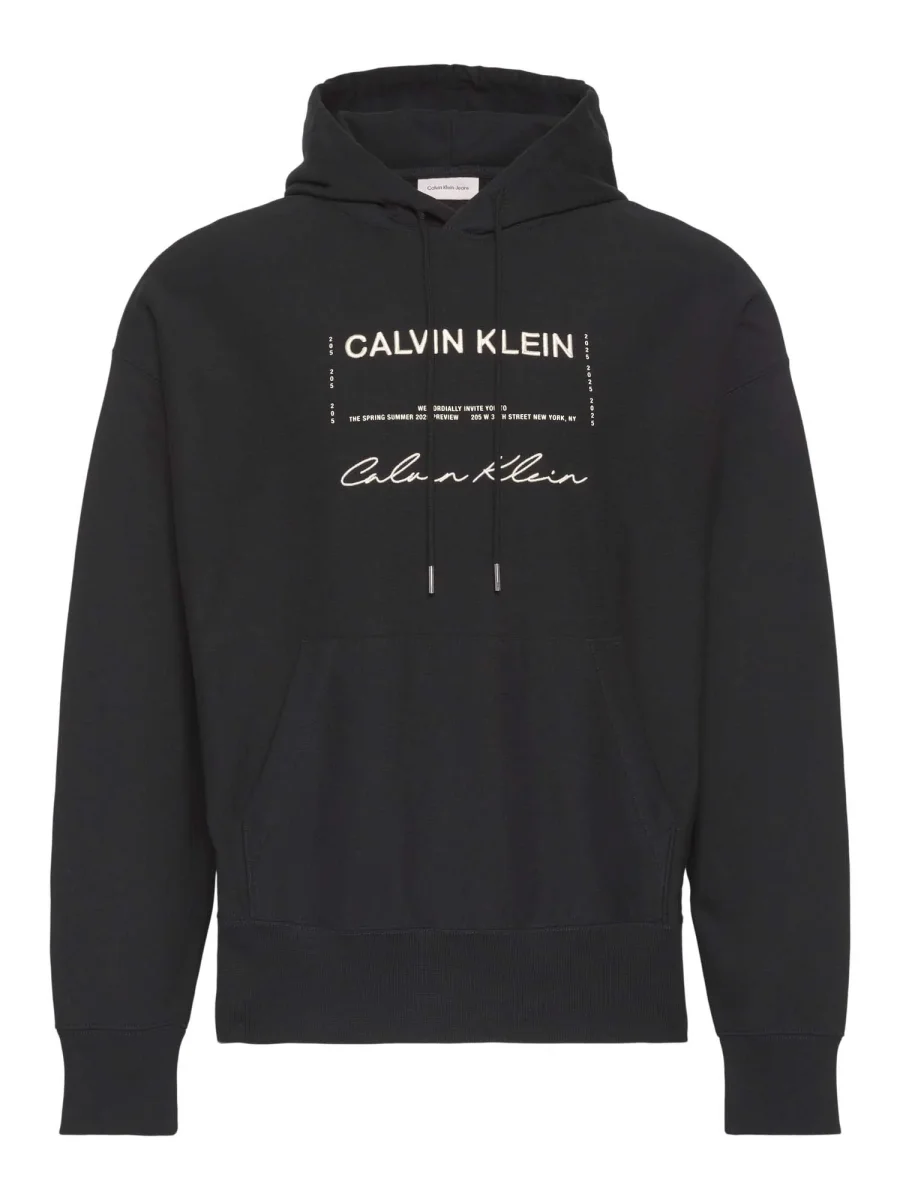 FELPA NERA CALVIN KLEIN PREMIUM TERRY DA UOMO - immagine 3