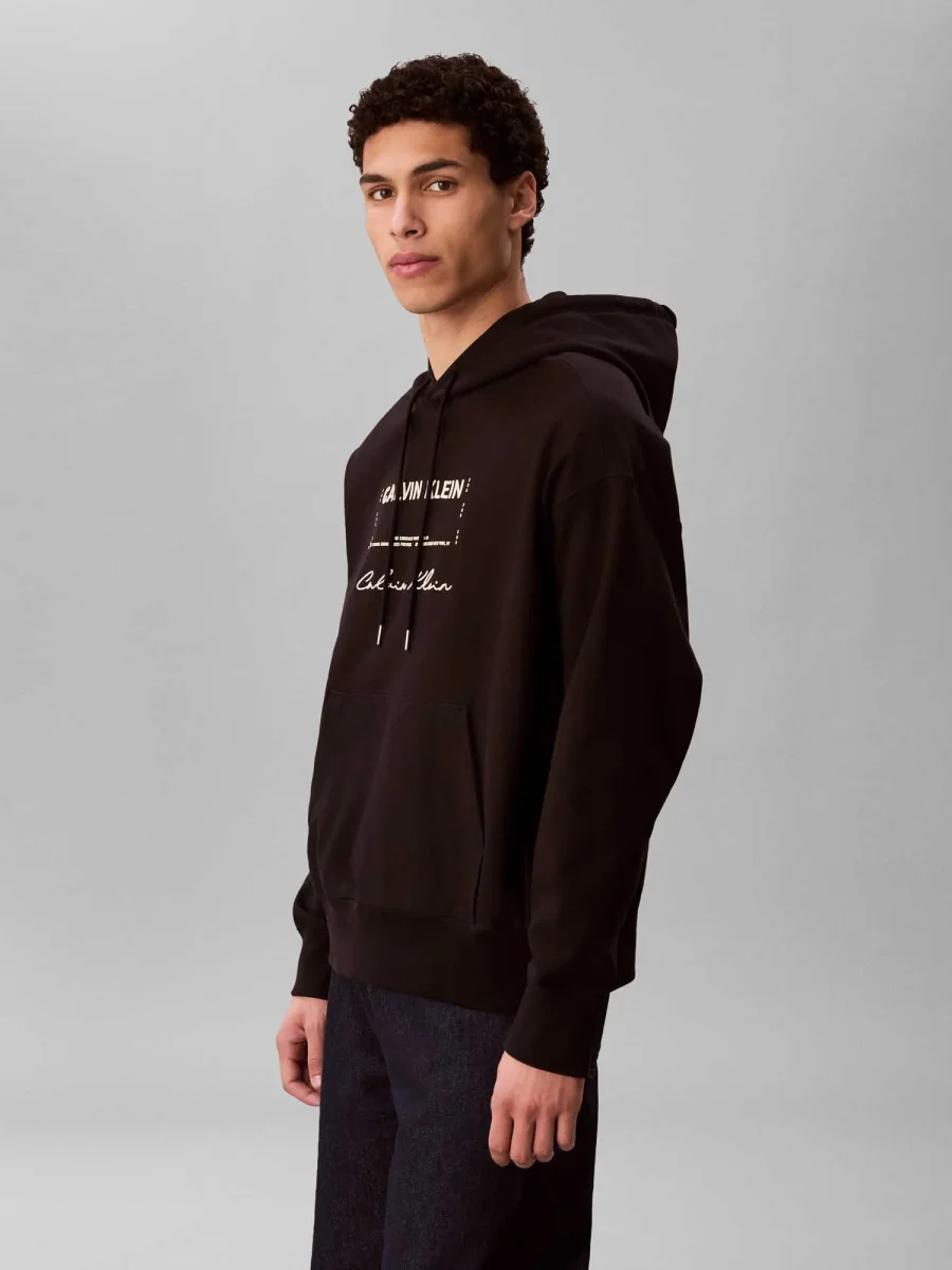 FELPA NERA CALVIN KLEIN PREMIUM TERRY DA UOMO - immagine 5