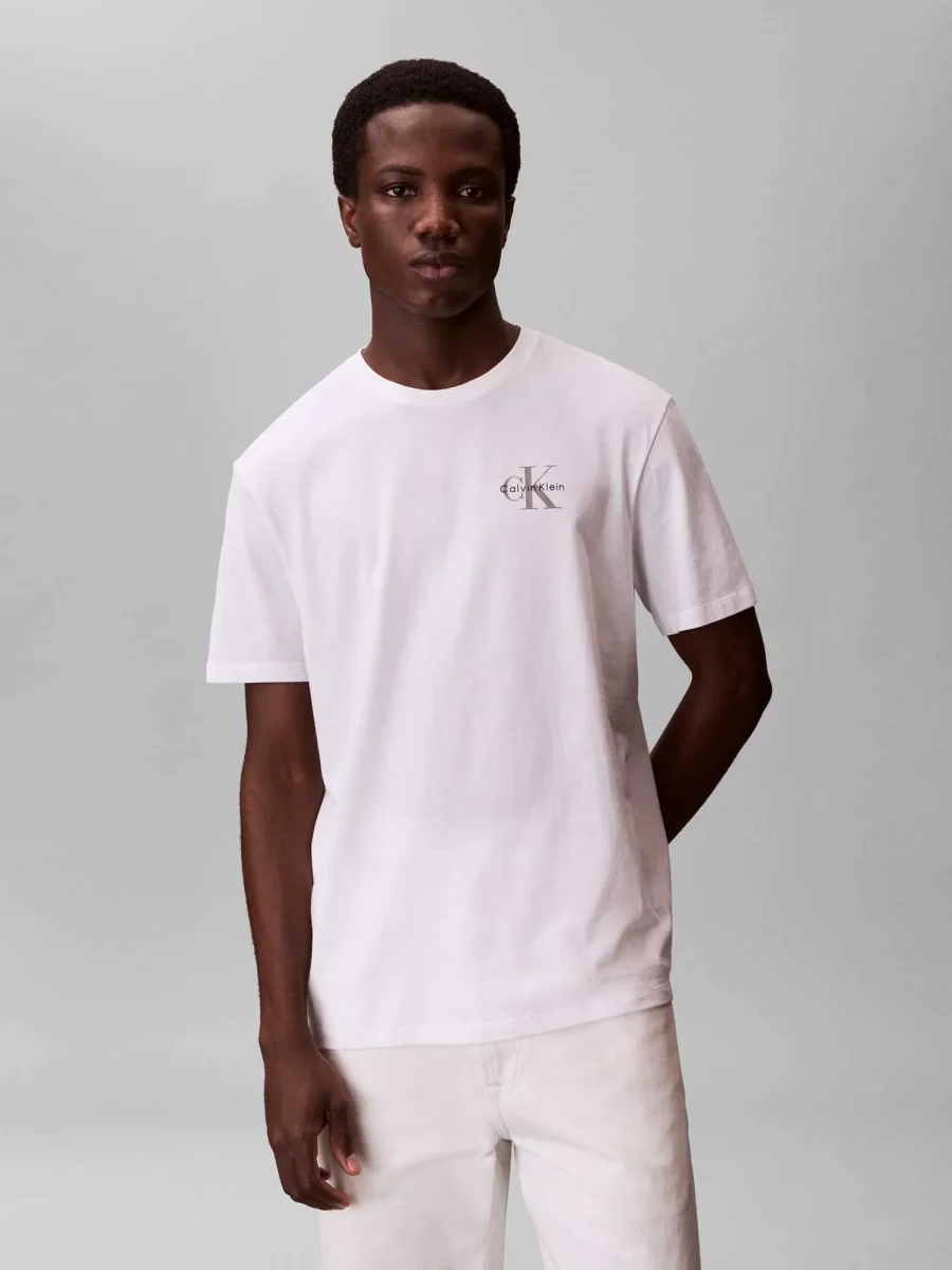 T-SHIRT BIANCA CALVIN KLEIN JEANS REGULAR FIT DA UOMO - immagine 2