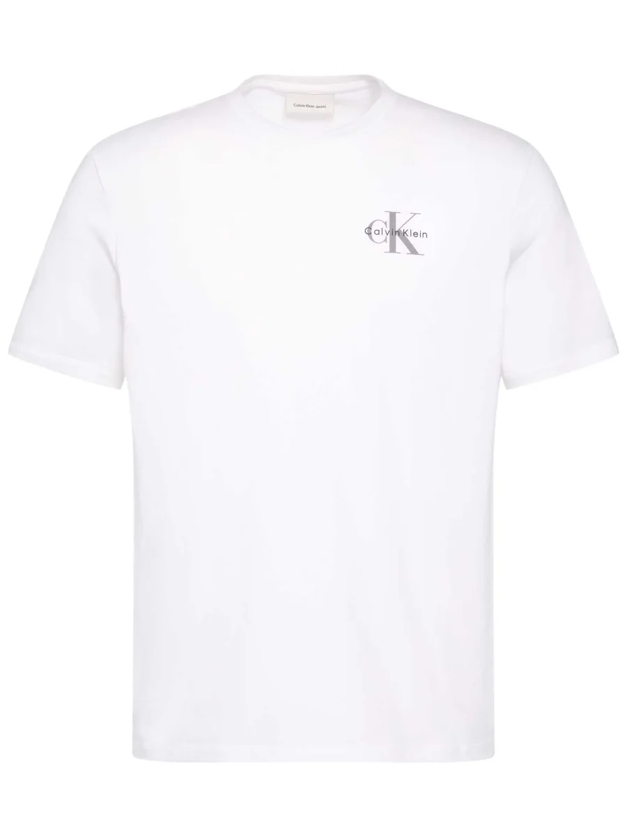 T-SHIRT BIANCA CALVIN KLEIN JEANS REGULAR FIT DA UOMO - immagine 3