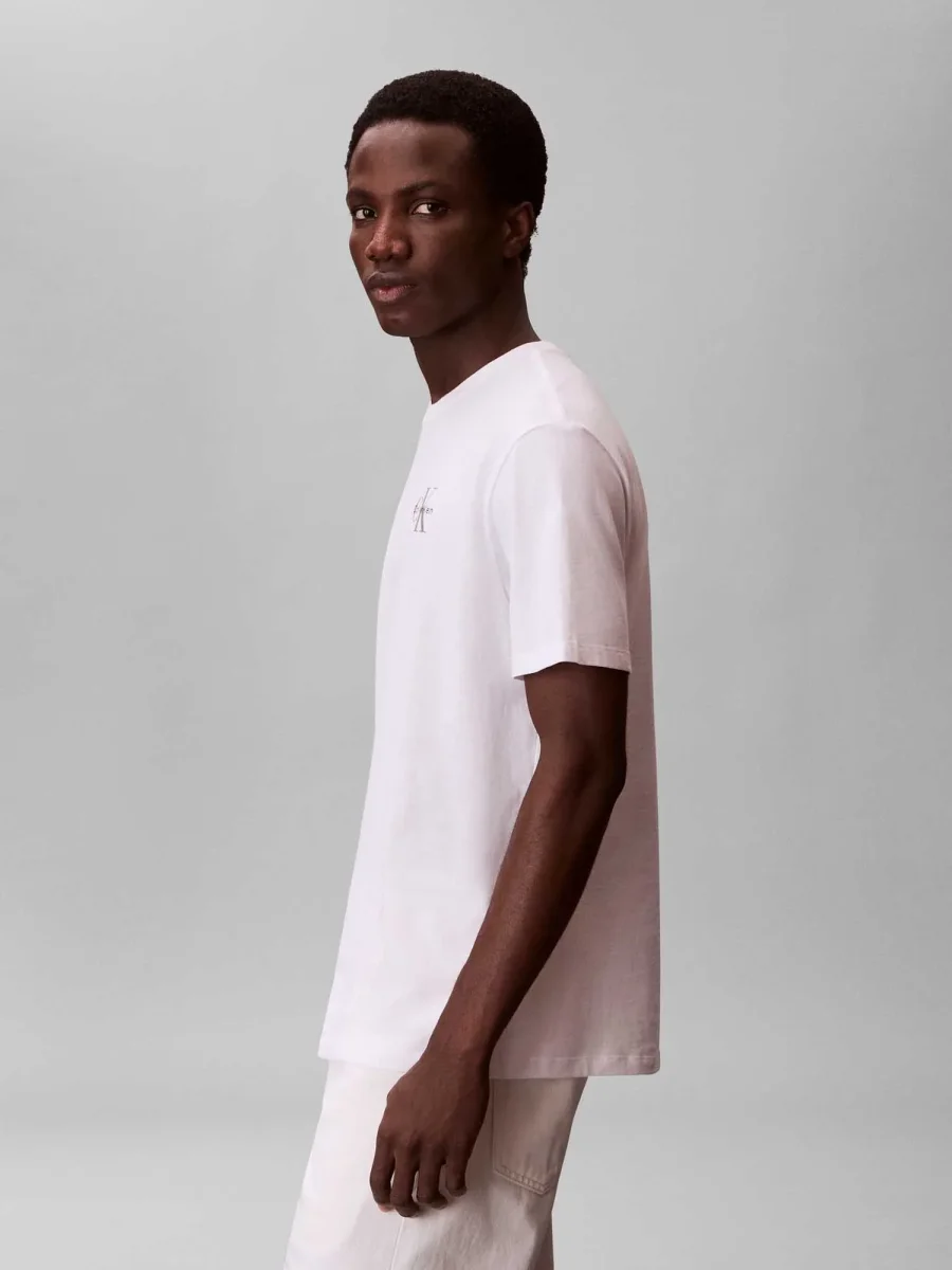 T-SHIRT BIANCA CALVIN KLEIN JEANS REGULAR FIT DA UOMO - immagine 5