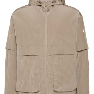 GIACCA A VENTO BEIGE CALVIN KLEIN CON CAPPUCCIO DA UOMO