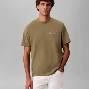 T-SHIRT VERDE CALVIN KLEIN JEANS CON LOGO DA UOMO