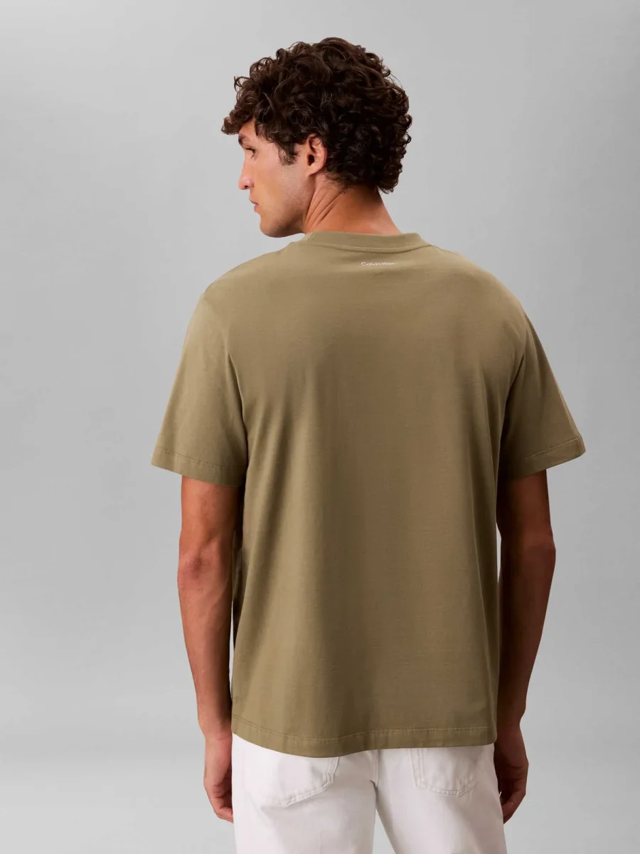 T-SHIRT VERDE CALVIN KLEIN JEANS CON LOGO DA UOMO - immagine 4
