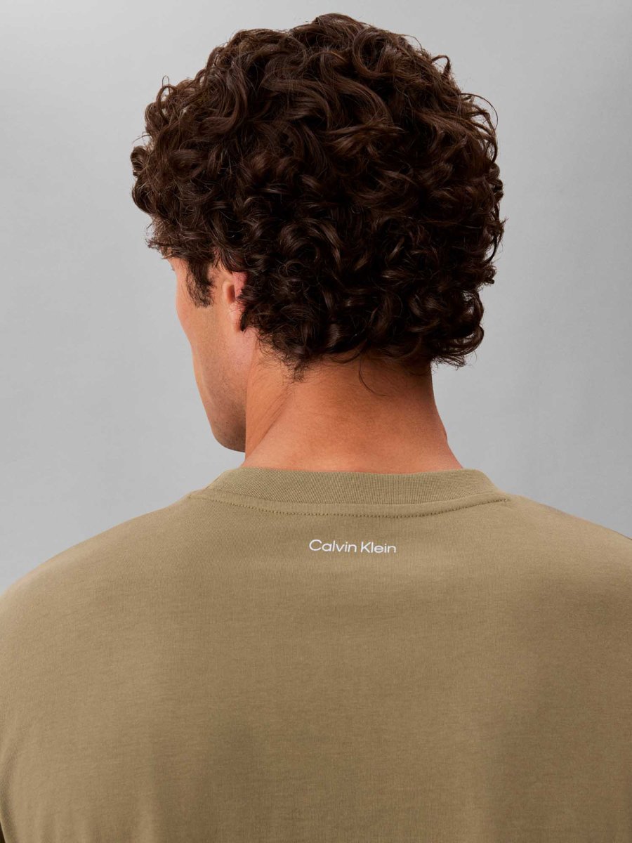 T-SHIRT VERDE CALVIN KLEIN JEANS CON LOGO DA UOMO - immagine 5