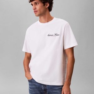 T-SHIRT BIANCA CALVIN KLEIN JEANS CON LOGO DA UOMO