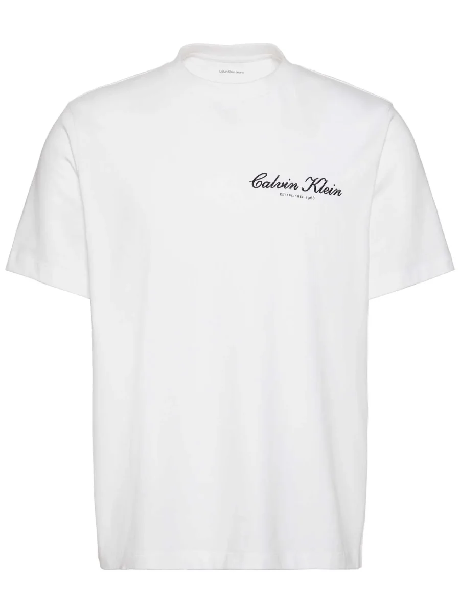 T-SHIRT BIANCA CALVIN KLEIN JEANS CON LOGO DA UOMO - immagine 3