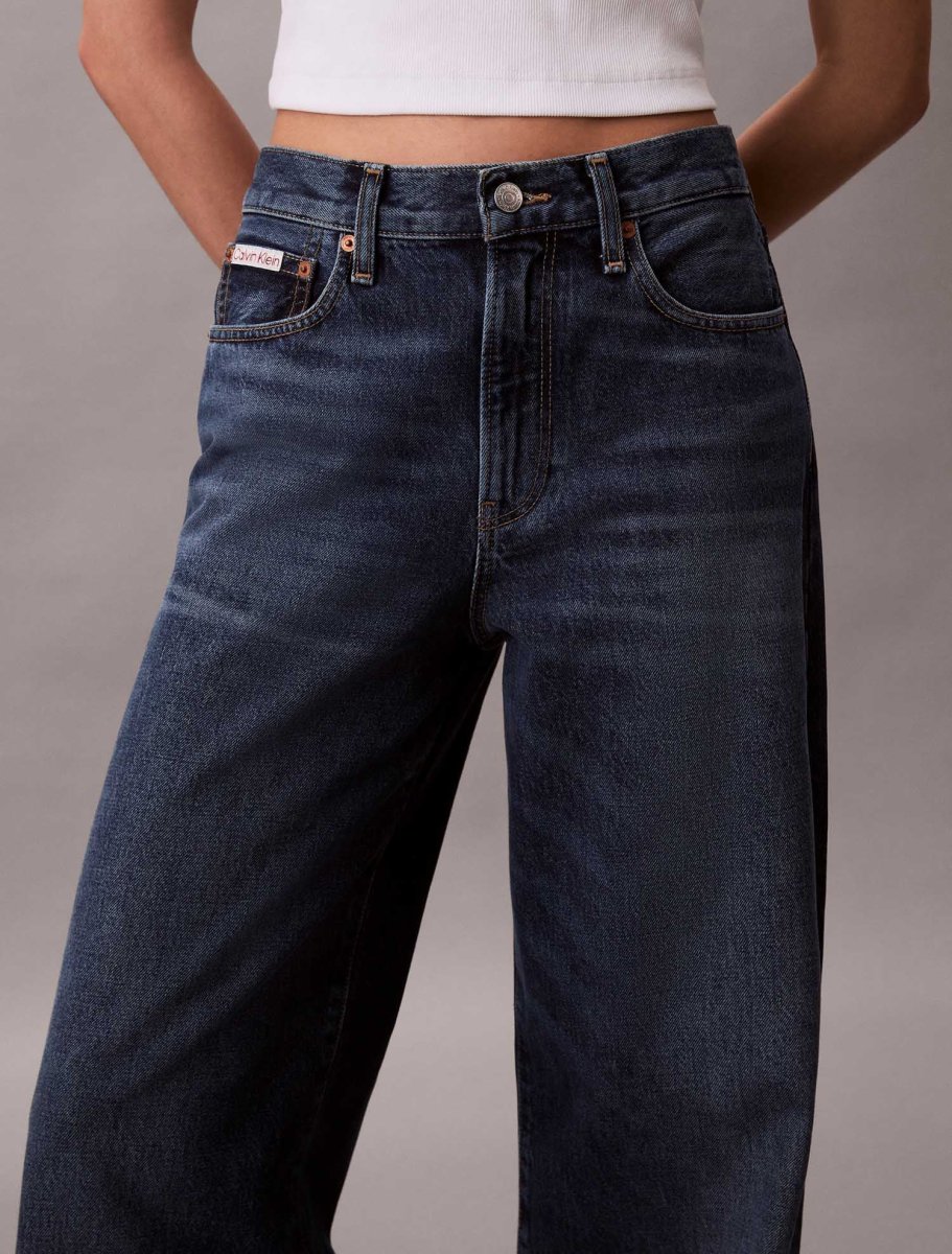 JEANS WIDE LEG CALVIN KLEIN JEANS DA DONNA DENIM SCURO - immagine 3