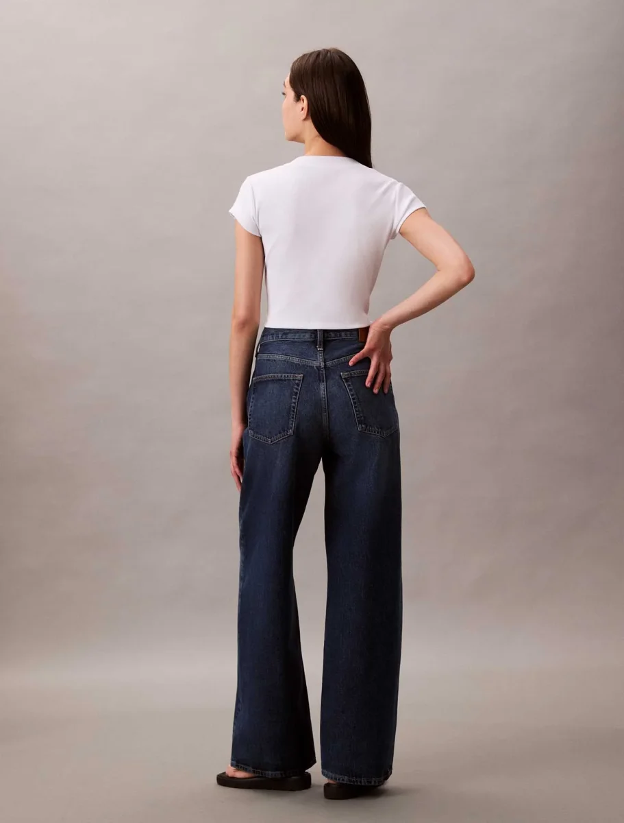 JEANS WIDE LEG CALVIN KLEIN JEANS DA DONNA DENIM SCURO - immagine 4