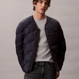 GIUBBINO BOMBER BLU CALVIN KLEIN TRAPUNTATO DA UOMO