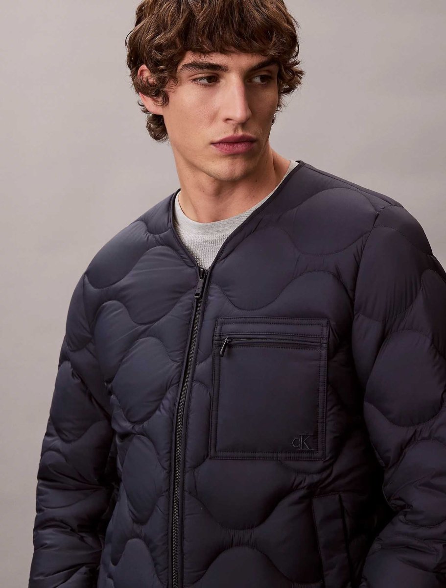 GIUBBINO BOMBER BLU CALVIN KLEIN TRAPUNTATO DA UOMO - immagine 3
