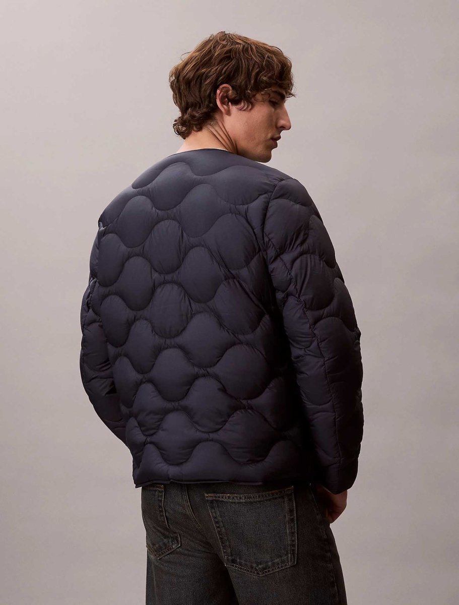 GIUBBINO BOMBER BLU CALVIN KLEIN TRAPUNTATO DA UOMO - immagine 4