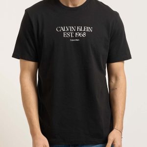 T-SHIRT NERA CALVIN KLEIN JEANS 30S WHOLESALE DA UOMO